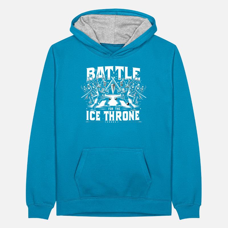 Eislaufen Schlittschuhläufer Teenager Kontrast-Hoodie
