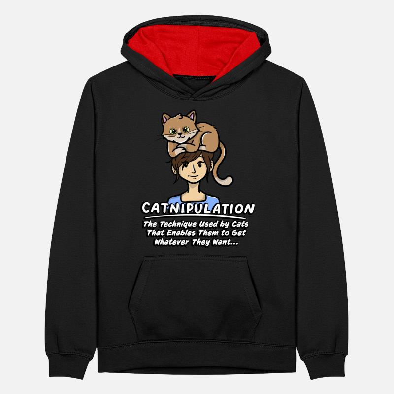 Technique De Catnipulation De Chaton Amant Chat Mignon Sweat à capuche contrasté Ado