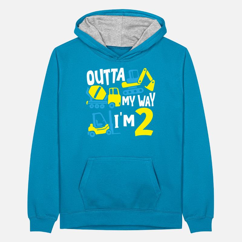 Construction Crane Construction Theme Birthdays Teenager Contrast Hoodie