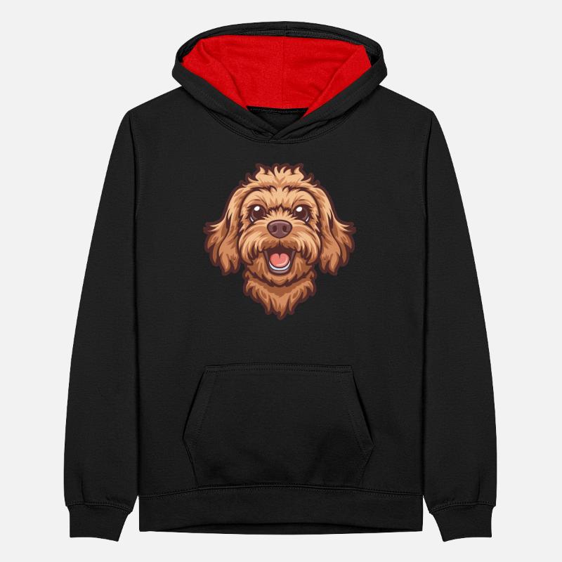 Cavapoo | Cavoodle | Cartoon Artwork Teenager Kontrast-Hoodie
