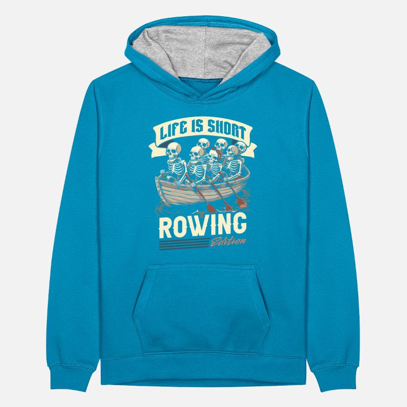 Rowing Rower Teenager Contrast Hoodie