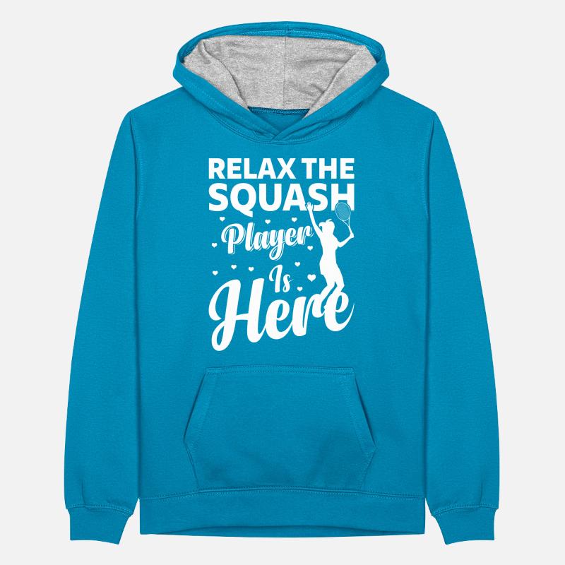 Relax The Squash Player is here - Squash Player Sq Teenager Kontrast-Hoodie