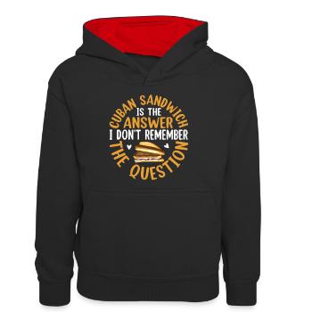 Sandwich Master Deli Sub Lover Sandwich Day Food - Teenager Kontrast-Hoodie - Schwarz/Rot - Vorne