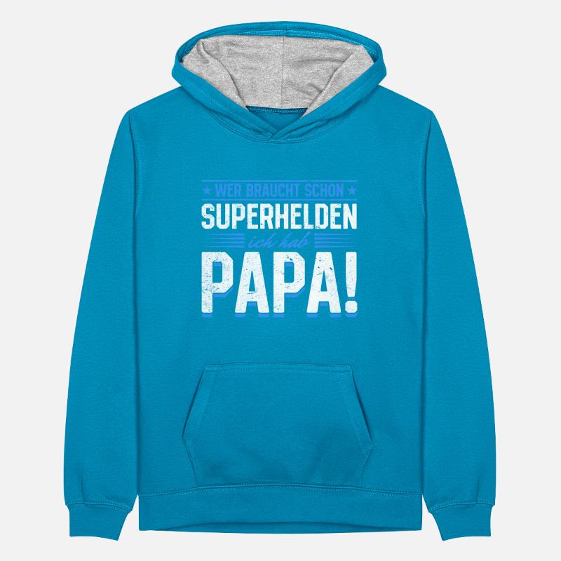 Superheld Papa Besser als jeder Comic-Held Teenager Kontrast-Hoodie