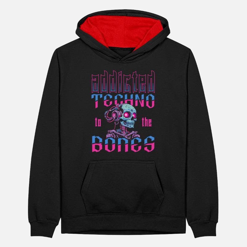 Techno Raver Teenager Contrast Hoodie
