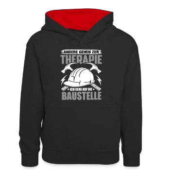 Handwerk Handwerker Handwerker Humor Baustelle - Teenager Kontrast-Hoodie - Schwarz/Rot - Vorne