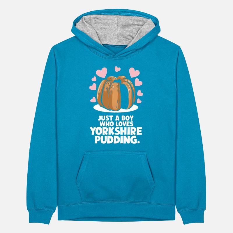 Yorkshire Pudding Geschenk Teenager Kontrast-Hoodie