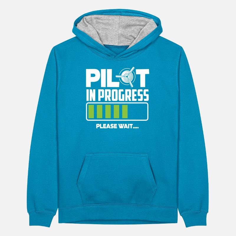 Pilot in training please wait Teenager Contrast Hoodie