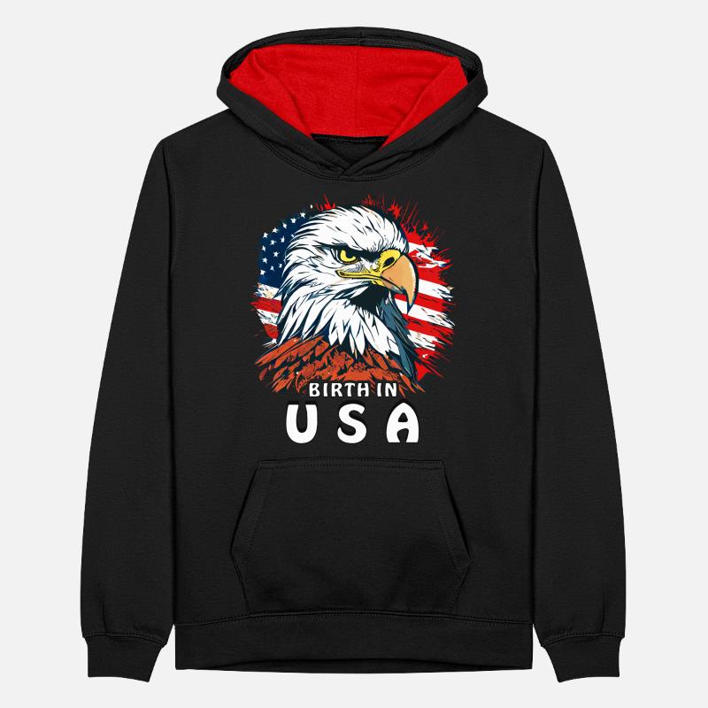 NAISSANCE D’UN PYGARGUE À QUEUE BLANCHE AUX ÉTATS-UNIS Sweat à capuche contrasté Ado