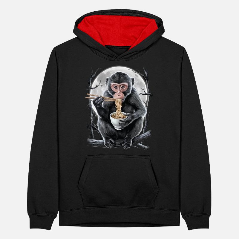 Affe Teenager Kontrast-Hoodie
