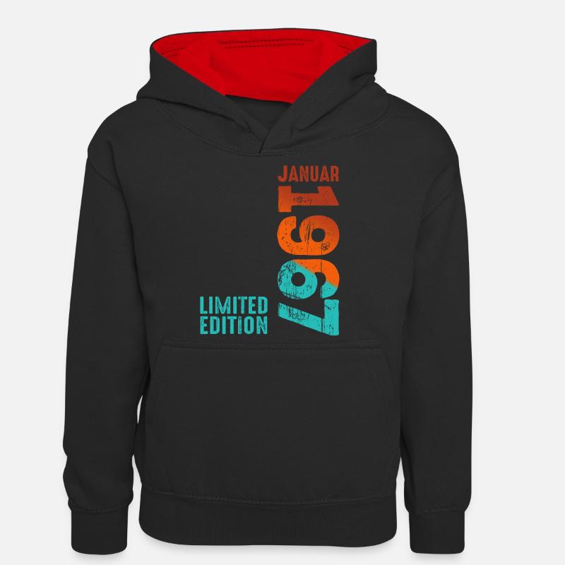 Edition Limitée Janvier 1967 Légendaire Depuis Janvier - Sweat à capuche contrasté Ado - noir/rouge