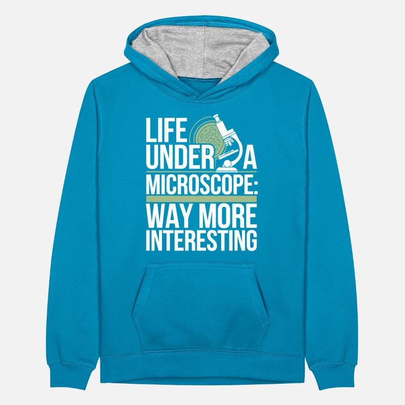 Microscope Enthusiast Lab Technician Science Teenager Contrast Hoodie