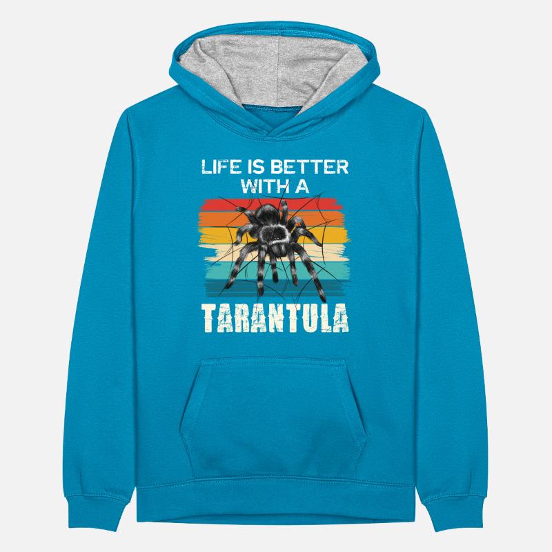 Das Leben Ist Besser Mit Einer Tarantel Teenager Kontrast-Hoodie