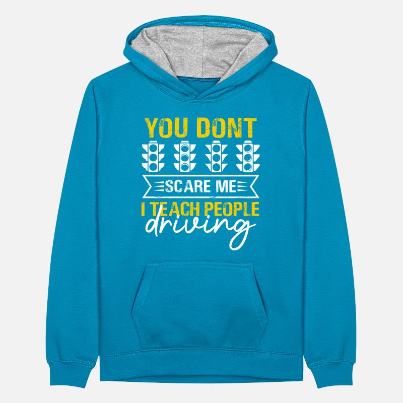 Bold Driving Instructor Traffic Light Design Teenager Contrast Hoodie