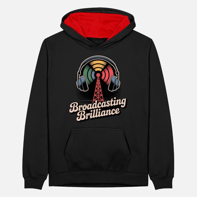 Brillance de diffusion Design rétro Sweat à capuche contrasté Ado