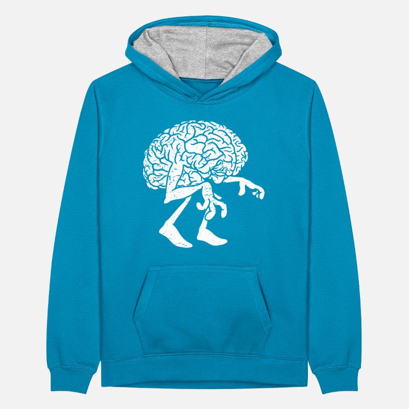 Brain Ghost Teenager Contrast Hoodie