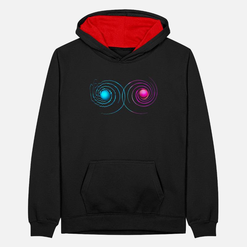 Vibration vibration objects sphere dimension Teenager Contrast Hoodie