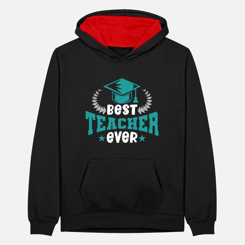 Enseignant École primaire Enseignant Enseignant École secondaire Sweat à capuche contrasté Ado