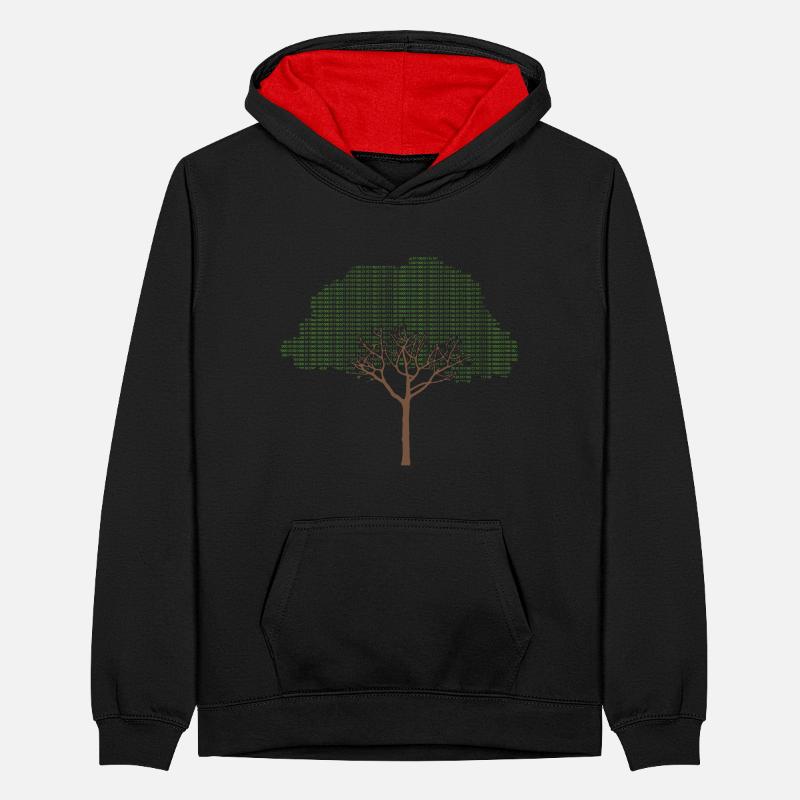 Binary Tree Admin Hacker Coder Programmierer Teenager Kontrast-Hoodie