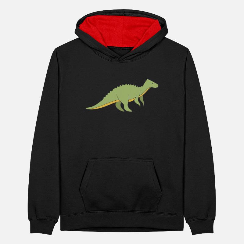 Dinosaurier Teenager Kontrast-Hoodie