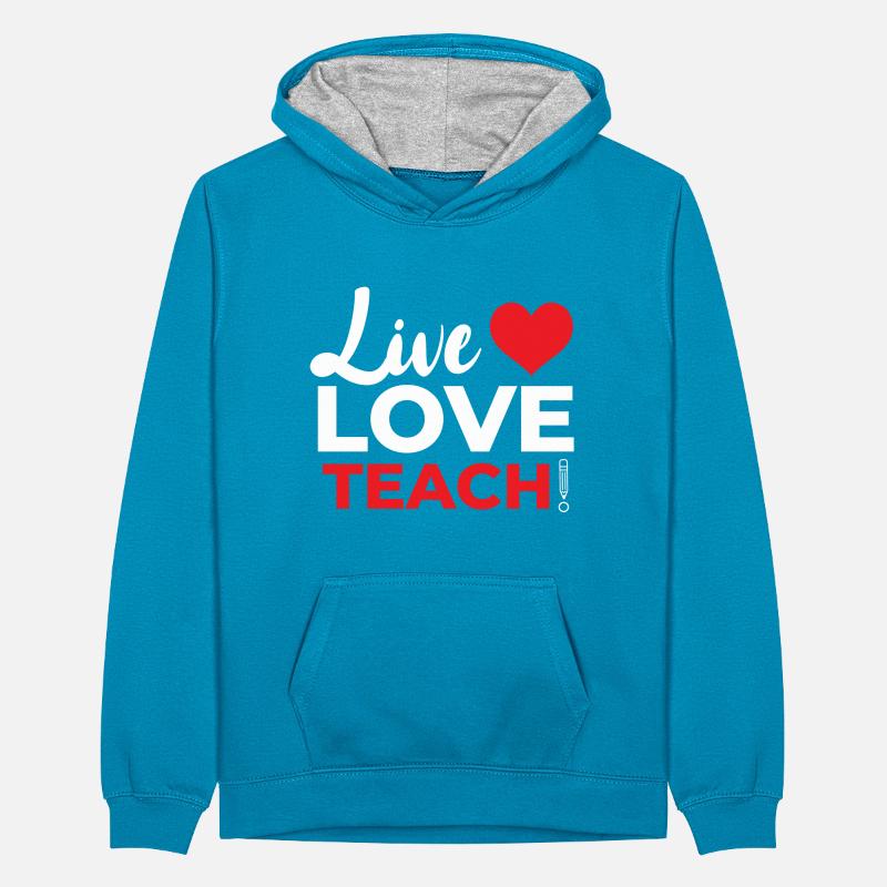 Enseignant École primaire Enseignant Enseignant École secondaire Sweat à capuche contrasté Ado
