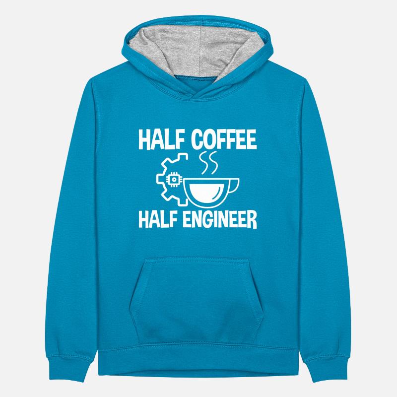 Half Coffee Half Engineer 2 Teenager Contrast Hoodie