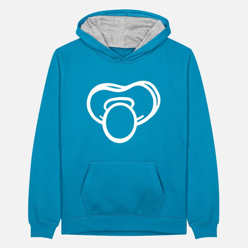 Pacifier Vector Teenager Contrast Hoodie