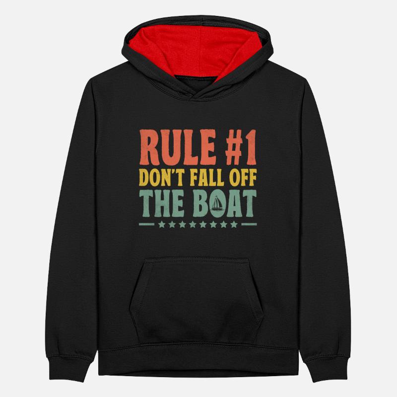 Regel # Fallen Sie nicht vom Boot Paddelboot Teenager Kontrast-Hoodie