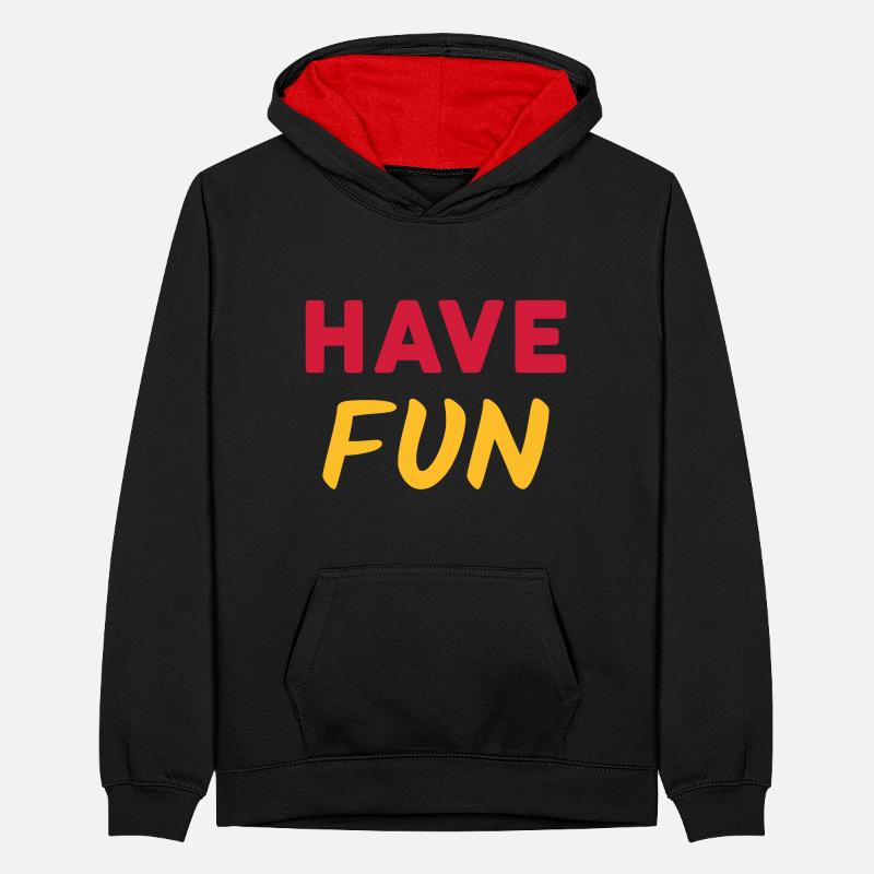★ Designfarben änderbar ★ Have fun Teenager Kontrast-Hoodie