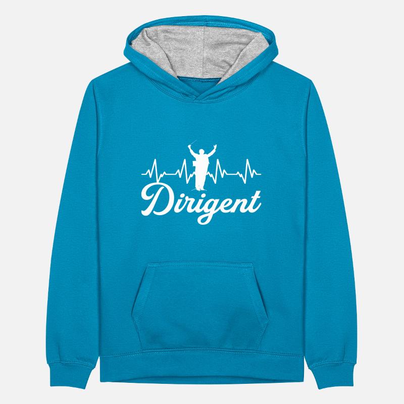 Dirigent Dirigentin Dirigieren Chor Herzschlag Teenager Kontrast-Hoodie