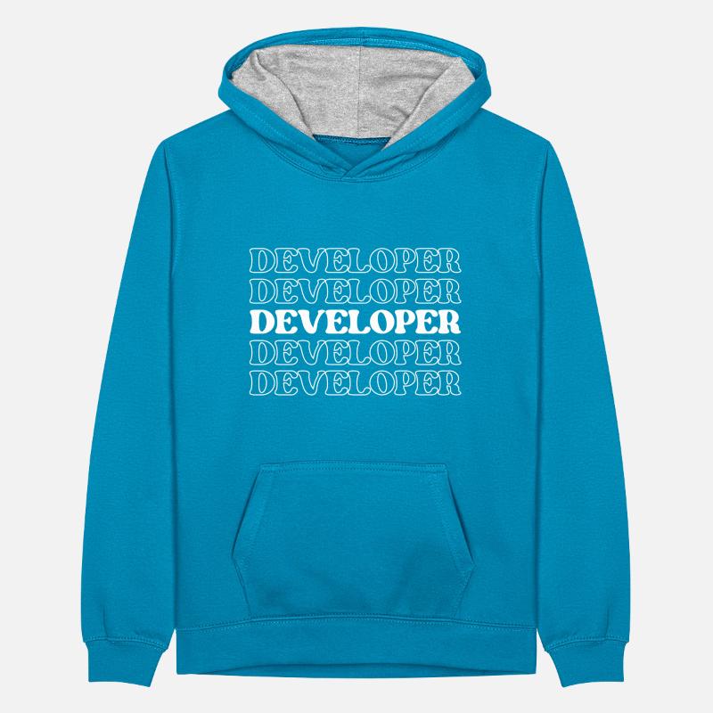 Entwickler, Programmierer, Programmierer, Programmierer, Software-Ingenieur Teenager Kontrast-Hoodie
