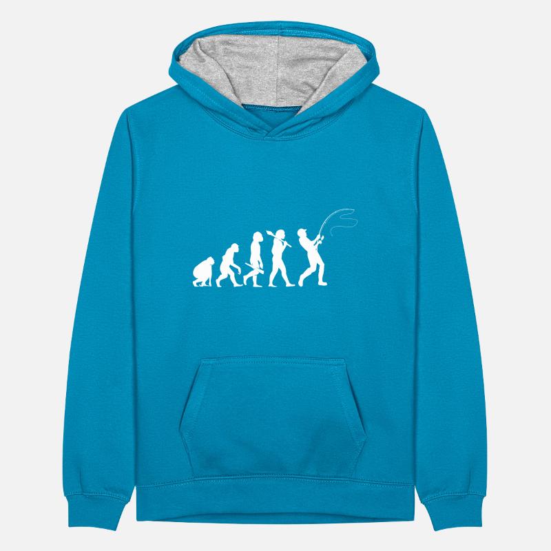 Pêcher Evolution Sweat à capuche contrasté Ado
