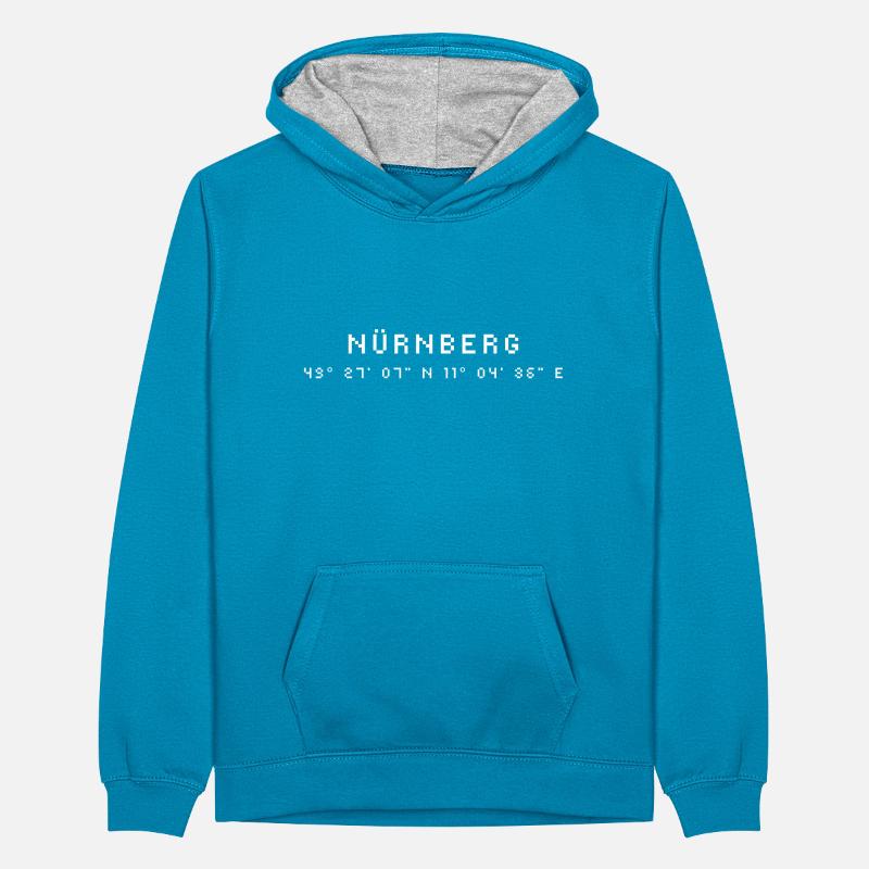 Nuremberg coordinates Teenager Contrast Hoodie