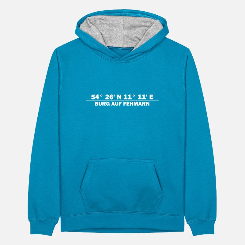 Castle on Fehmarn coordinates Teenager Contrast Hoodie