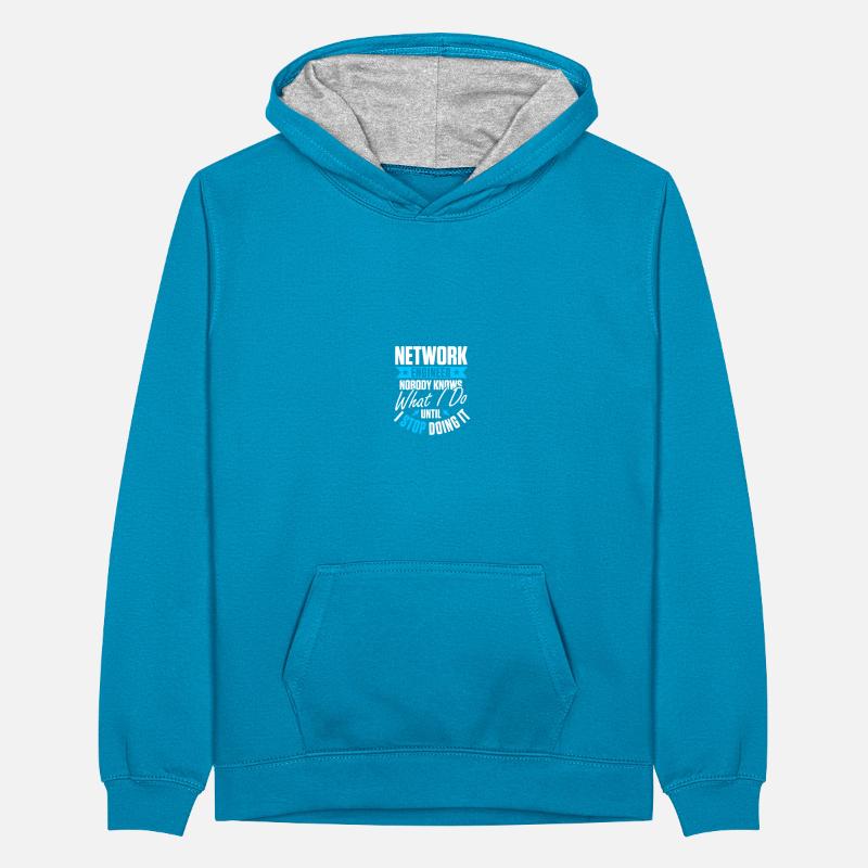 Computer Network Technology Network Engineer Teenager Contrast Hoodie