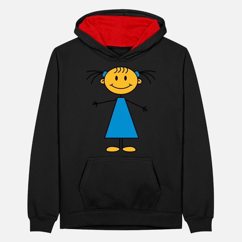 girl Teenager Contrast Hoodie