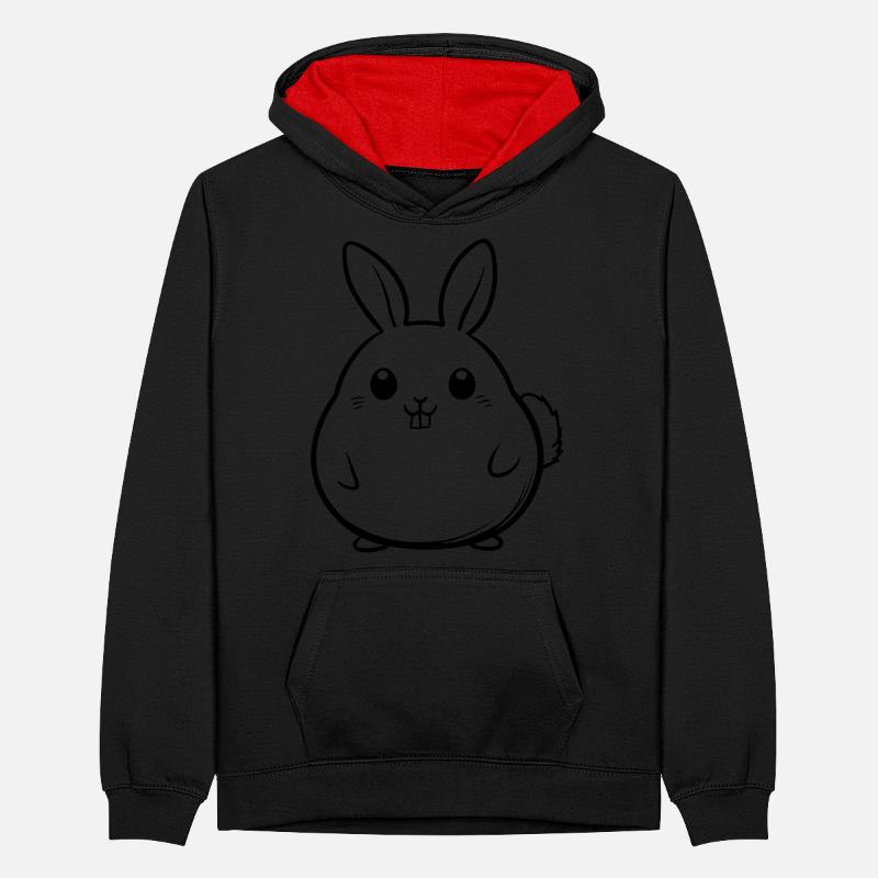 Funny Easter Bunny Teenager Contrast Hoodie