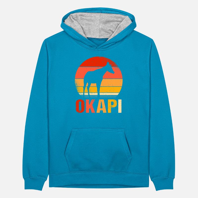 Okapi Retro Gift Teenager Contrast Hoodie
