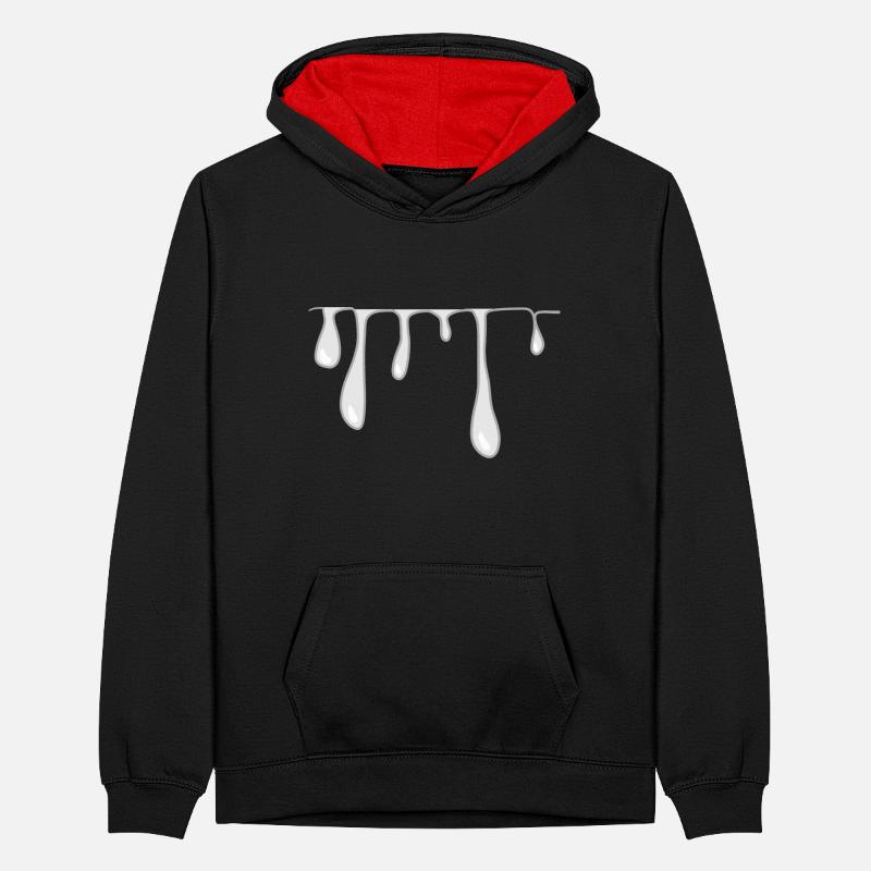 drops slime line pattern Teenager Contrast Hoodie
