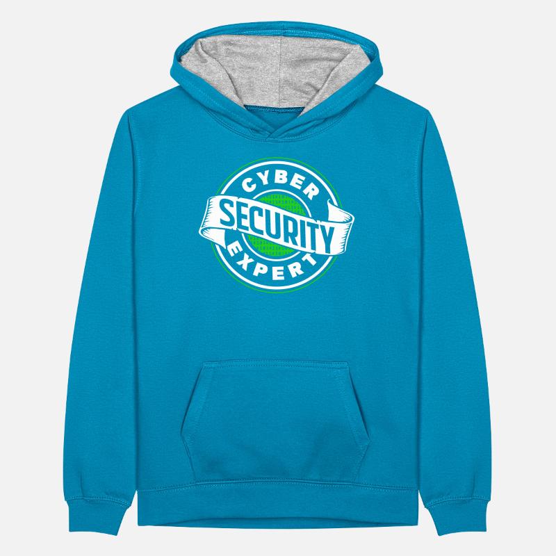 Cybersecurity Experte Hacker IT Sicherheit Hack Teenager Kontrast-Hoodie