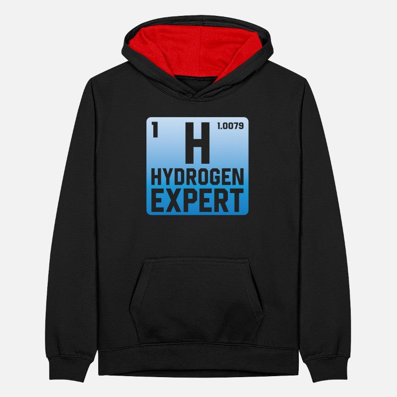 Hydrogen Expert Élément d’énergie hydrogène Sweat à capuche contrasté Ado