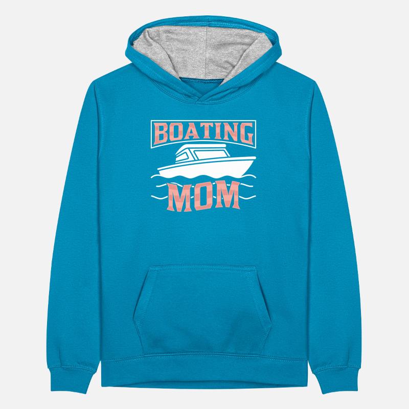 Bootfahrende Mutter Yacht Schiff Bootfahren Boot Teenager Kontrast-Hoodie