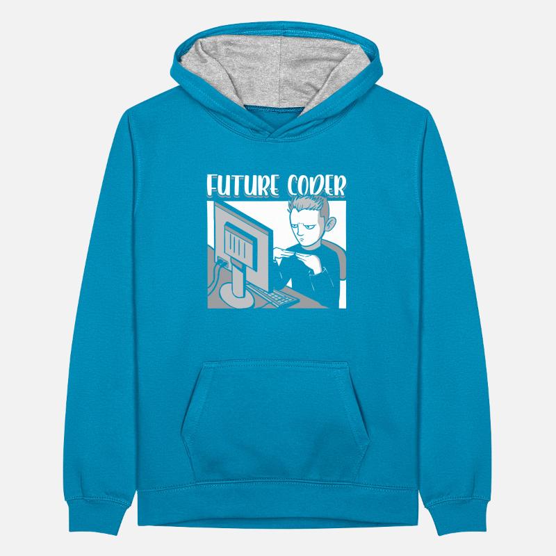 Futur Codeur Étudiant en informatique Programmeur Codage Sweat à capuche contrasté Ado