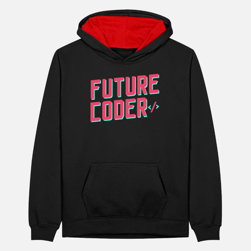 Future Coder Coding Code Programmer Teenager Contrast Hoodie