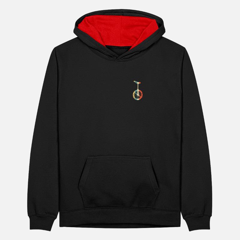 Einrad Einradfahrerin Einradfahrer Einradfahren Teenager Kontrast-Hoodie