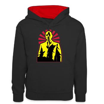 fantomas - Sweat à capuche contrasté Ado - noir/rouge - Devant