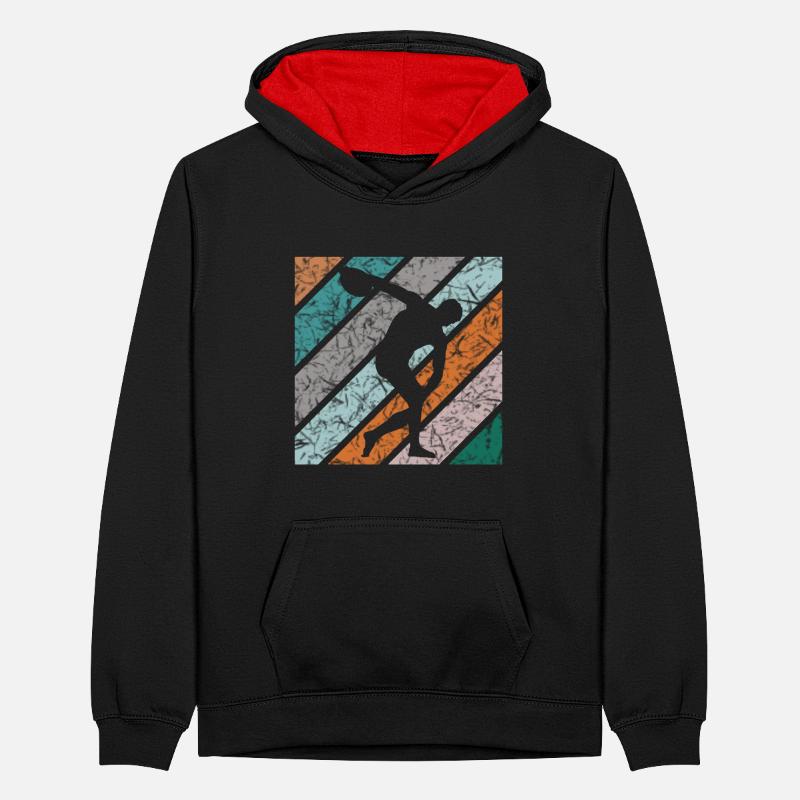 Discus Throw Design Discus Thrower Discus Thrower Teenager Contrast Hoodie