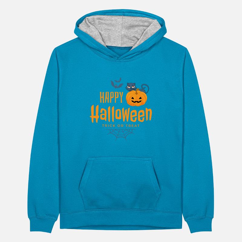 Frohes Halloween, Süßes oder Saures Teenager Kontrast-Hoodie