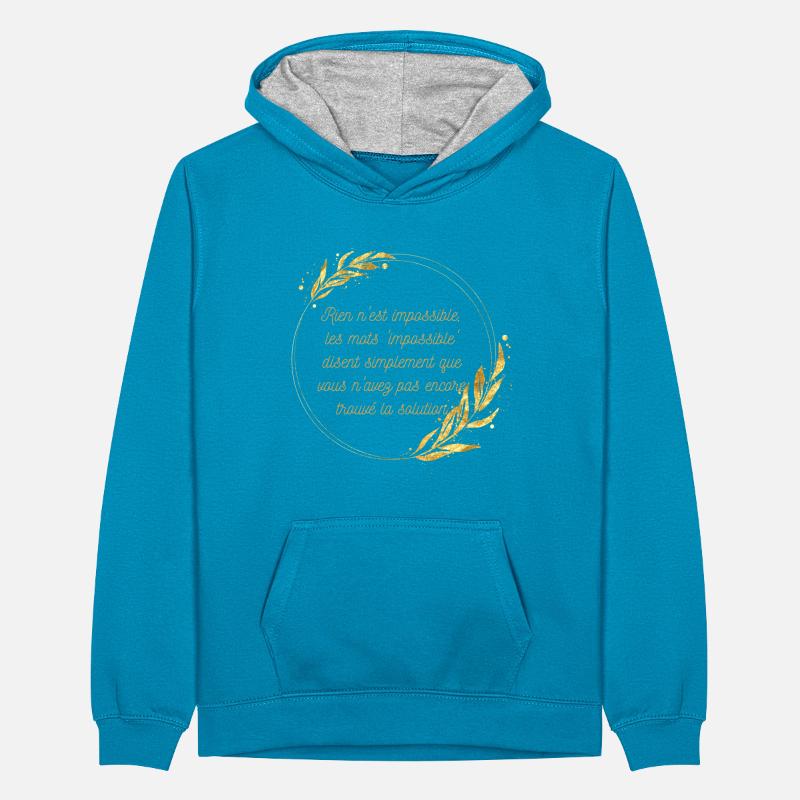 Impossible n'est pas Solution Sweat à capuche contrasté Ado