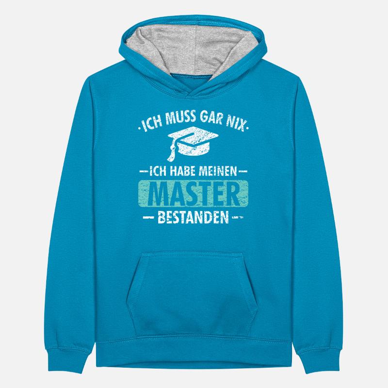 Master Studium Prüfung Abschluss Geschenk Teenager Kontrast-Hoodie